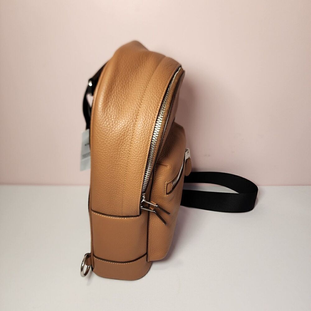 NWT COACH 2540 West Pack Sling Bag Backpack Refined Pebble Leather Light Saddle - Picture 2 of 6